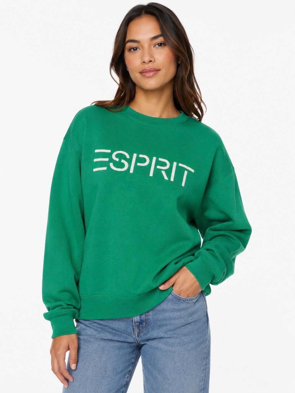 Esprit Green Logo Crewneck Sweatshirt Sz Medium NWT - Picture 4 of 4